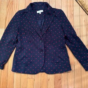 Talbots Navy Blazer with Red Dots classic patriotic coastal